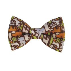 brown dog bow ties in a fun animal print