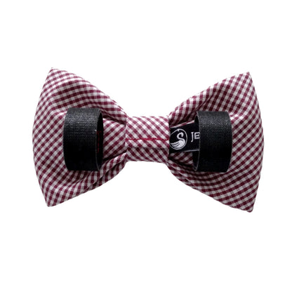 Burgundy Check Bow Ties for Dogs