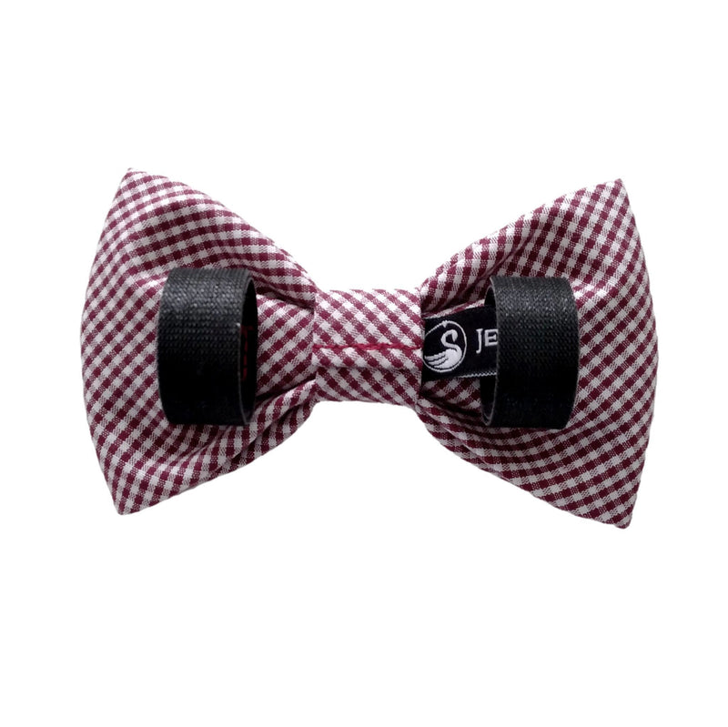 Burgundy Check Bow Ties for Dogs