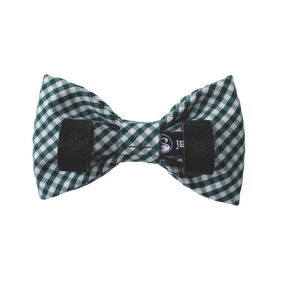 Green Gingham Check Dog Bow Ties