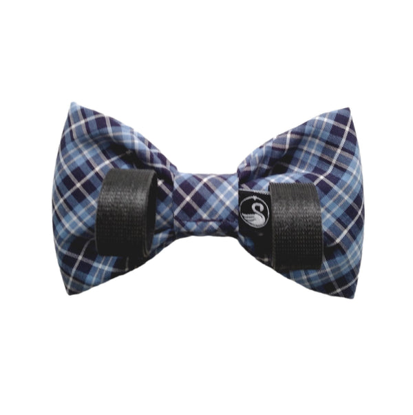 Light Blue and Navy Plaid Dog Bow Ties