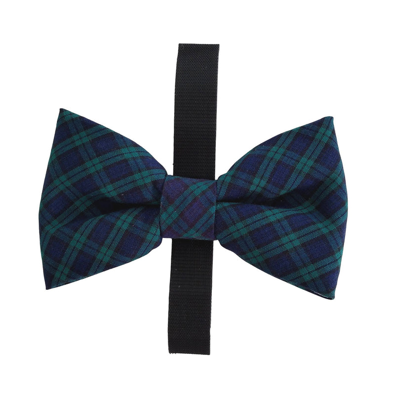 Dog Bow Tie in Green and Navy Tartan Plaid