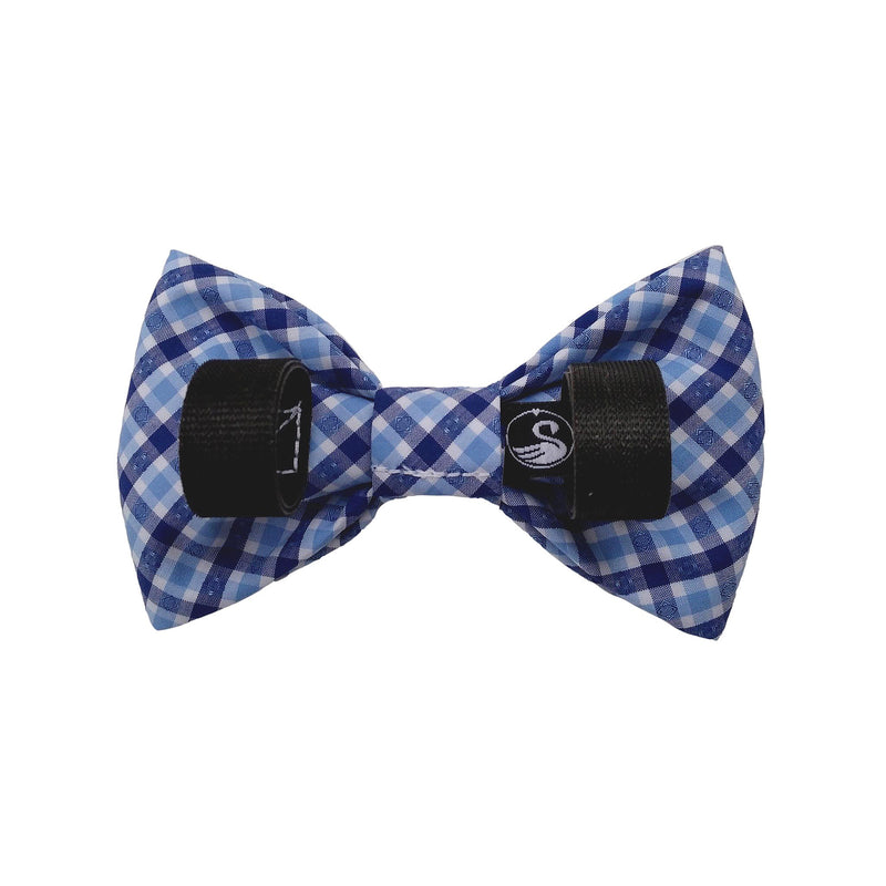 Dog Bow Ties in Navy and Light Blue Plaid