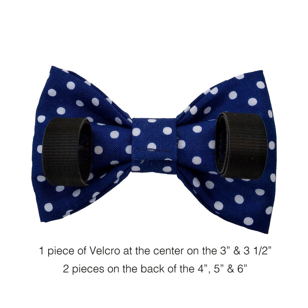 Navy Polka Dot Dog Bow Tie for the Collar