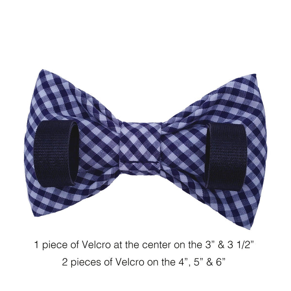 Navy Gingham Dog Bow Ties
