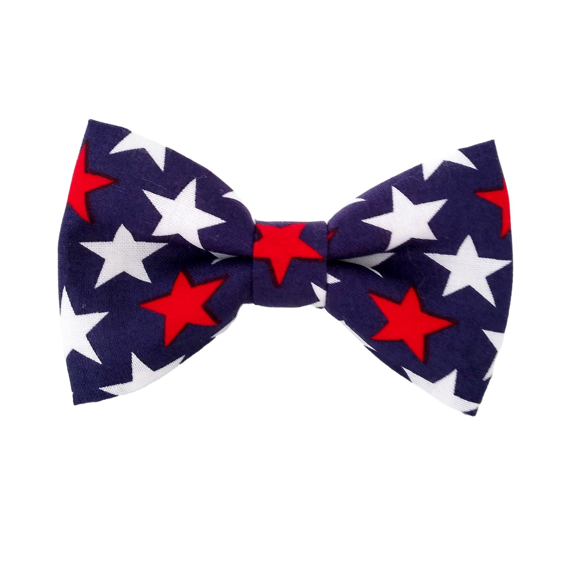 patriotic navy dog bow ties with stars for the collar