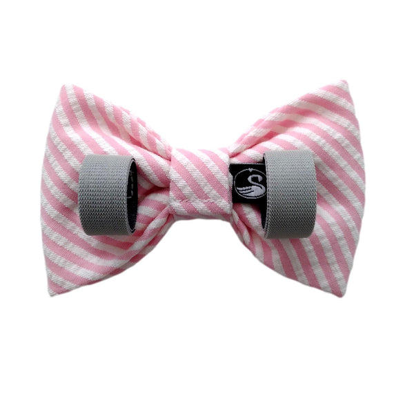 Pink Striped Dog Bows for the Collar