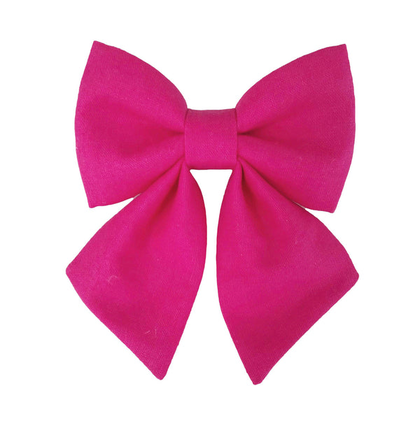 hot pink sailor dog bows that attach to the collar with Velcro Brand tape for small medium and big dogs