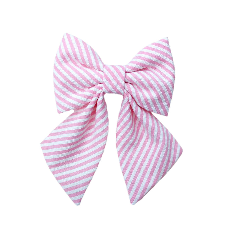 pink striped dog bows for collars | Jena Richards
