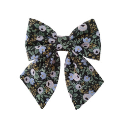 dog sailor bows in Rosa black floral print for the collar