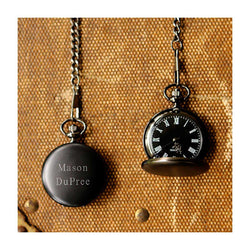 Midnight black pocket watch