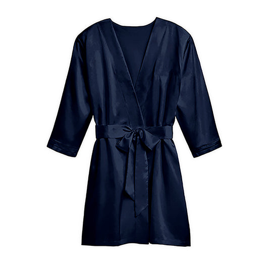 Silky navy bridesmaid robes