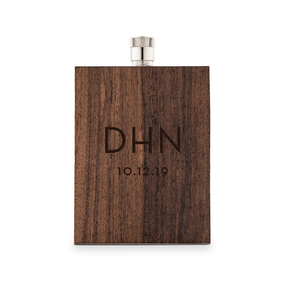 Personalized Wood Wrapped Flask