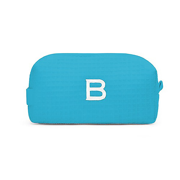 small turquoise cosmetic bag